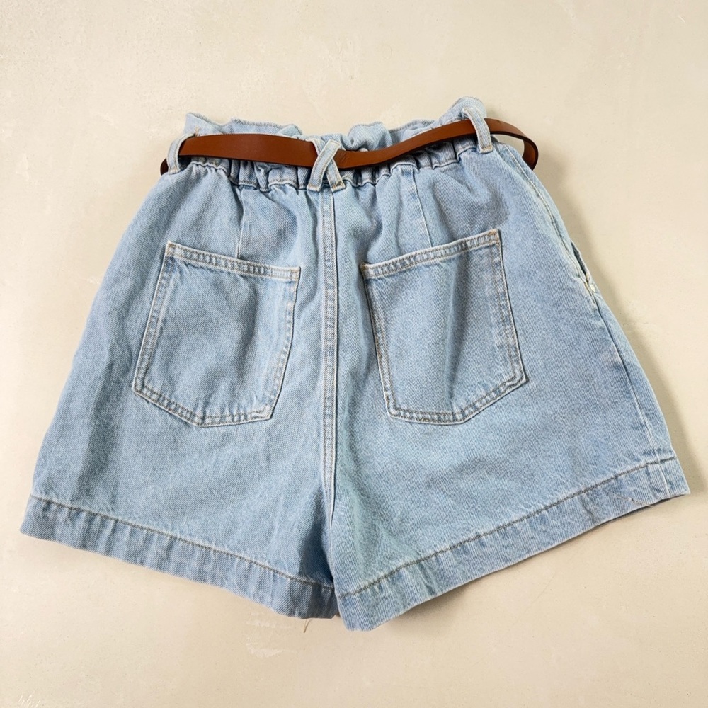 Zara High Rise Paper Bag Mom Shorts 6 - Picture 5 of 5